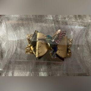 Gold & Black Hair Bow | Rhinestone | Hummingbird | Kids & Pets | New